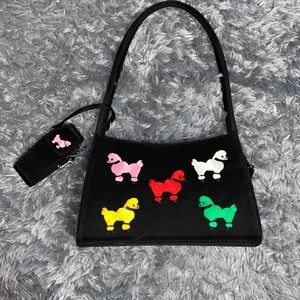 Vintage Sandol Embroidered Poodle Handbag
